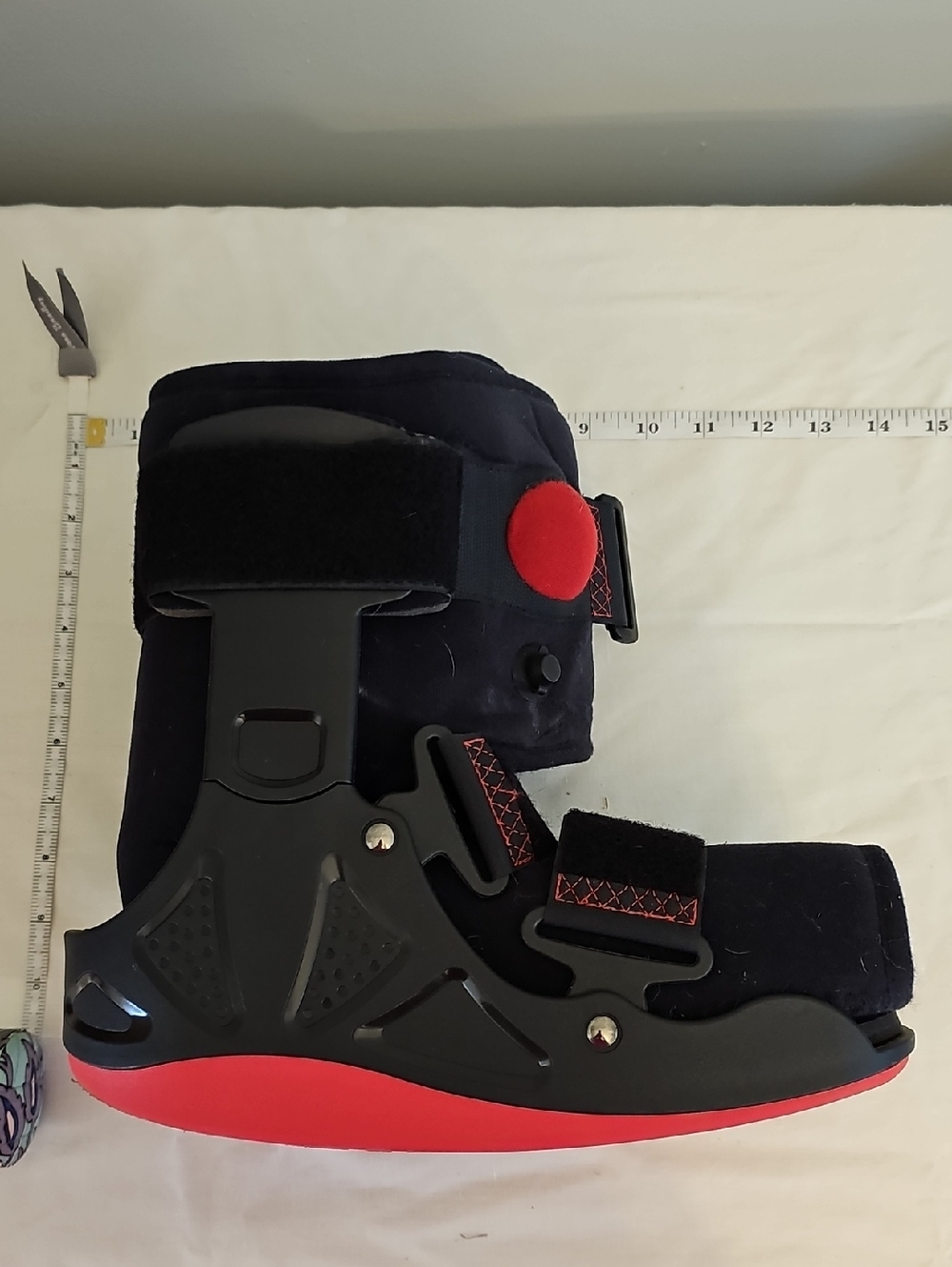 Medical Walking Boot - Black and Red Comfort Support